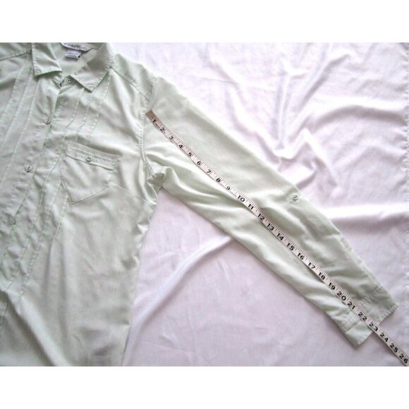 Women Exofficio Long Sleeve Polyester Button Semi See Through Blouse Sz L (WB88) - Picture 6 of 10